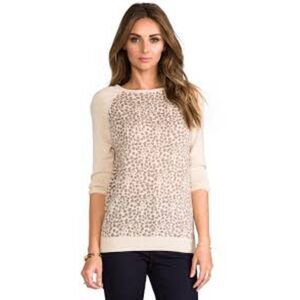 Autumn Cashmere Leopard Printed Raglan Sweater Size XS
